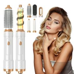 Atopskins Blow Dryer with Comb Hair Styler Set 1000W Power 3 Heat Levels Fashionable Hairstyling Bundle Elevate your hair styling with the Atopskins Upgraded 6-in-1 Hair Dryer Brush Set. Get a salon-like look every day with our heated styling brush. Order now and unlock your hair's true potential! Specifications: - Power: 1000W - Brush Motor Speed: 60000 RPM - 3 TEMP Settings: Setting 1: 50-60 degrees Setting 2: 70-80 degrees Setting 3: 100-110 degrees Size: 13.7" x 5.7" x 5.7".  Color: Beige. Blow Dryer Brush, Blow Dryer With Comb, Hot Air Brush, Dryer Brush, Blow Dry Brush, Hair Dryer Brush, Brush Hair, Air Brush, Styling Brush