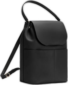 Handbag with a flap cover and shoulder strap. Classic Backpack With Detachable Strap For On-the-go, Chic Business Backpack, Elegant Rectangular Backpack For Commuting, Classic Black Backpack With Detachable Strap, Luxury Commuting Bag With Detachable Strap, Classic Backpack With Removable Pouch, Classic Black Leather Work Backpack, Business Backpack With Detachable Strap, Versatile Black Backpack With Top Carry Handle