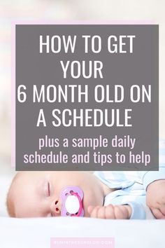 a baby sleeping with the text how to get your 6 month old on a schedule plus a sample daily schedule and tips to help