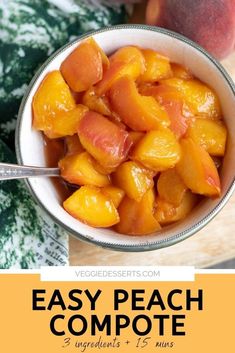 a bowl filled with peaches next to some watermelon