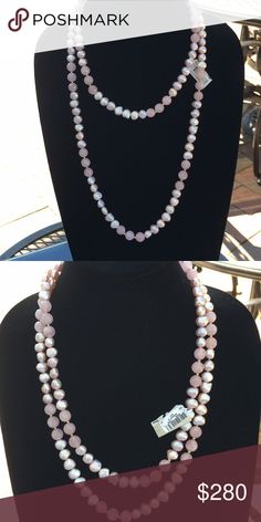 Gorgeous Pink Baroque Pearls Beads Gold Necklace Freshwater Baroque Pearls and Pink Beads with gold filler beads Necklace. Can be worn single or double strand adjustable. There is no clasped, but hangs abound 24”. Single length is approximately 48”. The Necklace was never worn.  Beads measure 10MM and Pearls 8-9MM Gold beads are 2MM  The Necklace goes well with the listed Pink Pearl Earrings and can be bundled. Jewelry Necklaces Elegant Pink Necklaces With 8mm Beads, Elegant 8mm Rondelle Beaded Necklaces, Elegant Pink Beaded Necklaces With Oval Beads, Elegant Pink Beaded Necklaces With 8mm Beads, Elegant Pink Beaded Necklace With 8mm Beads, Elegant Pearl Necklace With Faceted Oval Beads, Elegant Pink Rondelle Beaded Necklaces, Elegant Pink Rondelle Beaded Necklace, Elegant Hand-strung Long Bead Necklace