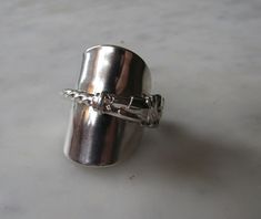 "Ring Code 107725E A ring made from a Victorian Apostle spoon  Sterling silver  Fully Hallmarked Birmingham 1893  Made by Hayes Brothers of Birmingham England  Great Condition  Stamped - \" Birm 1893 HB \"" Heirloom Silver Engraved Ring, Antique Silver Ring With Decorative Band, Antique Silver Rings With Decorative Band, Birmingham England, Rings Statement, Birmingham, Statement Rings, Jewelry Rings, Etsy Accessories