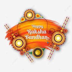 happy raksha bandhan greeting card with colorful background and decorative decorations on it