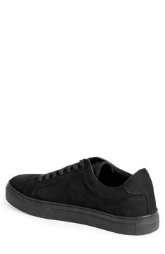 Go from season to season in this sleek monochrome sneaker with a nubuck-leather upper and a padded collar for added comfort. Leather upper and lining/rubber sole Imported Casual Matte Black Sneakers For Streetwear, Casual Matte Black Streetwear Sneakers, Sneaker Men, Nubuck Leather, Sneakers Black, Front Row, All Black Sneakers, Rubber Sole, Leather Upper