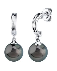 Tahitian South Sea Pearl Sally Earrings Classic White Gold Tahitian Pearl Earrings, Classic Tahitian Pearl Earrings In White Gold, Tahitian Pearl Round Anniversary Earrings, Classic Tahitian Pearl Earrings For Formal Occasions, Classic Tahitian Pearl Drop Earrings, Elegant White Gold Tahitian Pearl Earrings, White Gold Tahitian Pearl Earrings, Elegant Round Tahitian Pearl Earrings, White Gold Tahitian Pearl Round Earrings