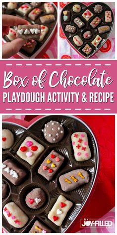 the box of chocolate playdouh activity and recipe is perfect for valentine's day