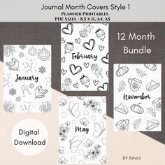 the journal covers bundle includes four different designs