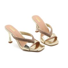 stiletto heeles women's slippers fashion rhinestone flip-flops golden luxurious Heeled sandals Shoes Type: Modern Slippers Applicable Place: Outside Upper Material: Patent Leather Heel Height: High (5cm-8cm) Season: Summer Heel Type: Thin Heels Item Type: slippers Model Number: 3256806583896483 Fashion Element: CRYSTAL Department Name: ADULT Outsole Material: RUBBER With Platforms: No Style: British Style Insole Material: PU Pattern Type: Solid Fit: Fits true to size, take your normal size produ Beige Sandals Heels, Elegant Slippers, Luxury Slides, Women Slippers Fashion, Neutral Shoes, Basic Heels, Soft Luxury, Summer Heels, Women's Slippers