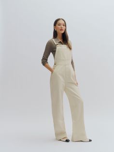 Be a little flexible. Shop the River Relaxed Denim Overalls from Reformation, a full length overall with a relaxed fit and pockets. Styling Overalls, White Overalls, Reformation Jeans, The Reformation, Stretch Denim Fabric, Swimwear Dress, Denim Overalls, Outerwear Sweater, Twill Fabric