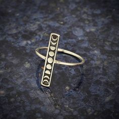 Sterling Silver Moon Phase Bar Ring Phase Of The Moon, Moon Phase Jewelry, Moon Phase Ring, Feminine Symbols, Bar Ring, Monogram Jewelry, Silver Moon, Size 10 Rings, Sterling Silver Bands