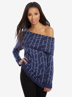 <div>Holy Hera! This tunic sweater inspired by Wonder Woman's cape in the live-action movie is worthy of an Amazonian warrior, like yourself. This intarsia knit sweater has a blue on blue design, full sleeves, a cowl neck and an off the shoulder fit.</div><div><ul><li style="list-style-position: inside !important; list-style-type: disc !important;">Officially Licensed by Her Universe</li><li style="list-style-positi... Wonder Woman Outfit, Sweater Plus Size, Sweater Plus, Culture Clothing, Tie Dye Sweater, Her Universe, Capes For Women, Cold Shoulder Long Sleeve, Off Shoulder Sweater