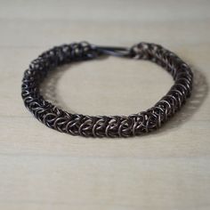 Thin Black Copper Chain Mail Bracelet, Box Chain Bracelet, Black Chain Mail, Handmade Chain,  Chain Weave Bracelet, Chainmail Bracelet, Handmade Chain, Bracelet Box, Norfolk Va, Jewelry Diy Bracelets, Hand Stamped Jewelry, Woven Bracelets, Geometric Necklace