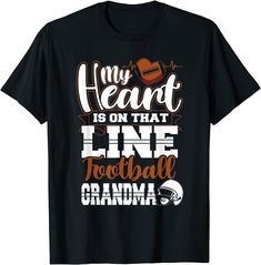 My Heart Linemen Football Grandma Nana Womens T Shirt Football Mama Shirts, Mama Shirt, Football Shirts, Football, T Shirts For Women, T Shirt