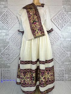 Traditional Dress With Yoke For Eid, Traditional Yoke Dress For Eid, Festive White Folk Habesha Kemis, Eritrean Dress, Ethiopian Clothing, Ethiopian Traditional Dress, Ethiopian Dress, Habesha Kemis, Bridesmaids Dress