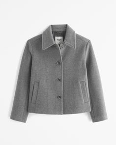 Women's Wool-Blend Short Coat | Women's Coats & Jackets | Abercrombie.com Short Wool Coat Women, Short Wool Coat, Wool Coat Women, Coat Women