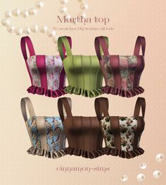 four different types of bras with bows on them