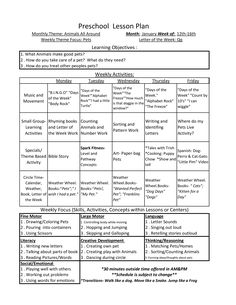 the preschool lesson plan is shown in black and white