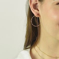 "Versatile Hoop Earrings, Gold filled. Simple gold hoop earrings Please select the circle size (The model wears 1.25\" circle earrings) XSmall circle is about 1/2\" Small circle is about 3/4\" Medium circle is about 1\" Large circle is about 1.25\" XLarge circle is about 1.5\" The material is 14K gold filled or 14K rose gold filled The earrings will be shipped in a gift box To see add-on click on the link below. https://www.etsy.com/shop/SashJewelry?section_id=12359884 To see more children's jew Simple Gold Hoop Earrings, Tiny Diamond Necklace, Tiny Gold Earrings, Tiny Cross Necklace, Cross Charm Necklace, Dainty Gold Earrings, Gold Heart Bracelet, Large Necklace, Solid Gold Necklace