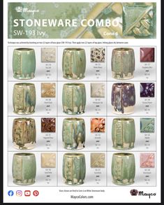 an advertisement for stoneware is shown in green and gold colors, with the words stoneware combo on it