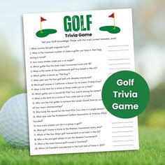 a golf trivia game is shown with the words golf trivia game on it