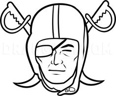 a drawing of a football player wearing a helmet with two horns on it's head