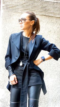 Black Blazer / New Spring Coat / Extravagant Asymmetrical | Etsy Shop Dress, Spring Coat, Dress Coat, Fall Coat, Womens Blazers, Wardrobe Style, Dark Fashion, Blazer Buttons, Black Blazer