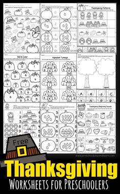 thanksgiving worksheets for preschoolers with the words, free and printables