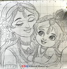 a drawing of two girls with their eyes closed and one is holding the other's head