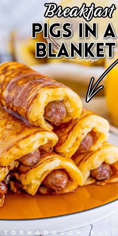 breakfast pigs in a blanket on a plate