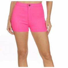 Super Stretch High Rise Shorts. Size Up One Size If You Want Them Longer. Inseam: Small- 2.4” Medium- 2.4” Large- 2.75” Xl- 2.9” Pink High-waisted Shorts, Trendy Short Leg Pink Bottoms, Trendy Pink Short Leg Bottoms, Pink Fitted Jean Shorts, Fitted Pink Jean Shorts, Pink Fitted High-waisted Shorts, Fitted High-waisted Pink Shorts, Pink Cotton Biker Shorts, Pink High Waist Fitted Jean Shorts