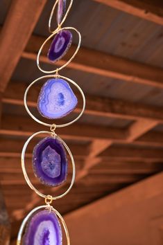 Goddess Energy Purple Agate Geode Hanging Chakra Gifts, Geode Ring, Highest Self, Gemstone Art, Goddess Energy, Purple Agate, Bead Ideas, Hanging Decorations