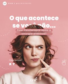 a woman with her finger to her lips in front of a pink background that says, o que acontteece se veccindo