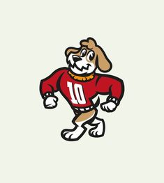 a cartoon dog wearing a football uniform