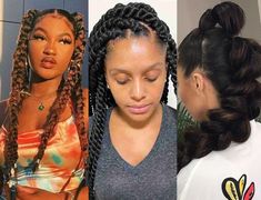 13 Chunky Braids for All Season: Always in Style Mohawk Braid Styles, Goddess Braid Styles, Braid Game, Chunky Braids, Chunky Twists, Braiding Styles, African Hair Braiding Styles, Plaits Hairstyles, Braids Hairstyles Pictures