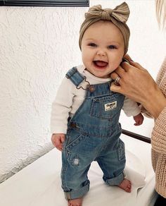 $9.99 Printed Outfit for Toddles- TYCHOME #baby #kid #overall #bodysuit #cute #girl Foto Baby, Girls Summer Outfits, Everything Baby, Baby Outfits, Denim Overalls, Fashion Kids