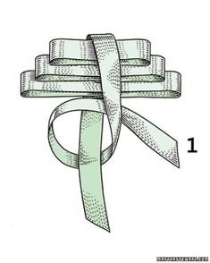 a drawing of a green ribbon tied in a knot