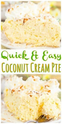 this quick and easy coconut cream pie is the perfect dessert for st patrick's day