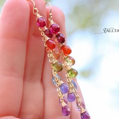 Rainbow Earrings Rainbow Gemstone Earrings Colorful Earrings Long Drop Earrings Precious Stone Earrings Gold Filled Rainbow Dangle Earrings (38415 - 4) Multicolor Teardrop Earrings With Gemstone Accents, Multicolor Gemstone Long Drop Earrings, Multicolor Long Drop Gemstone Earrings, Multicolor Gemstone Accent Fusion Earrings, Elegant Rainbow Dangle Jewelry, Multicolor Dangle Earrings With Gemstone Accents, Handmade Elegant Rainbow Earrings, Elegant Handmade Rainbow Earrings, Elegant Rainbow Gemstones For Jewelry Making