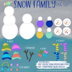 an image of snow family set