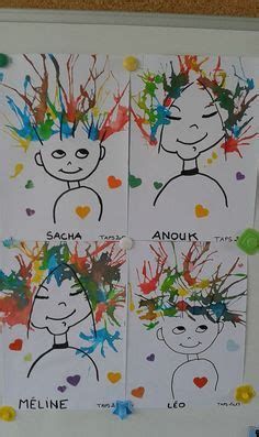 three children's handprints with different colors on them, each depicting their own face