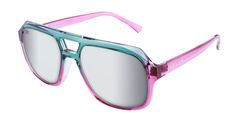 With sleek silver mirrored lenses and frames that artfully blend the hues of a pink sunset and the tranquil blue waters of the ocean, these shades pay tribute to nature's mesmerizing fusion. Embrace fearless individuality as you step into the spotlight with confidence. Wilder is more than eyewear – it's your vibrant statement, where the colors of nature meet the world of Masha. FEATURES INCLUDE Frame size: Large Finish: Gloss Interior lens tint: Silver/Gray Light Transmission: 12.85% Stainless s Summer Clear Polarized Aviator Sunglasses, Summer Clear Aviator Sunglasses With Tinted Lenses, Clear Tinted Aviator Sunglasses For Summer, Summer Clear Tinted Aviator Sunglasses, Modern Pink Sunglasses For Outdoor, Pink Sunglasses For Summer Outdoor Activities, Trendy Pink Sunglasses For Outdoor, Trendy Pink Outdoor Sunglasses, Pink Polarized Aviator Sunglasses For The Beach