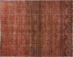 an antique rug with different colors and patterns