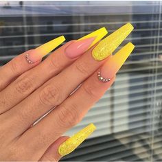 100+ Bright Summer Nail Designs 2023 Bright summer acrylic nails Acrylic Nails Yellow, Bright Summer Acrylic Nails, Bright Summer Nails Designs, Yellow Nail Art, Yellow Nails Design, Yellow Nail, Ombre Acrylic Nails, Her Nails, Long Acrylic Nails Coffin