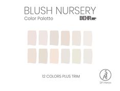 "Selecting paint colors for your home can be overwhelming. Our interior design color palettes do the work for you! This Behr Blush Nursery paint palette brings soft, blush hues into your baby's space.  Using e-design makes it a fraction of the cost of traditional in-person design! I am Sarah JoAnn, owner and lead interior designer at SJA Interiors. I am an NCIDQ-certified and licensed interior designer with over a decade of professional experience. I have created these professional paint schemes Nursery Paint Colors Behr, Behr Blush Pink Paint Colors, Behr Color Palettes, Kids Bedroom Paint Colors, Nursery Paint, Nursery Paint Colors, Blush Pink Nursery, Color Palette Interior Design, Blush Nursery