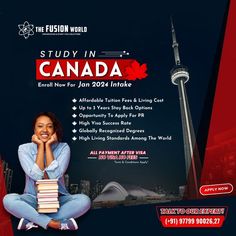 an advertisement for the study in canada program