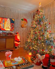 a decorated christmas tree in a living room