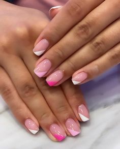 Nails Art Tutorial, Vibrant Nail Designs, Summer Vacation Nails, French Manicure Nails, Subtle Nails, Easy Nails, Nails Now, Short Square Nails