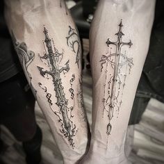 Sibling Tattoos Tattoo Design Pack Nordic Tattoos For Men, Angel Blade Tattoo, Ferryman Tattoo, Elven Tattoo Design, Man Tatoos, Medevil Tattoo Designs, Black Work Sleeve Tattoo, Wrap Around Arm Tattoo