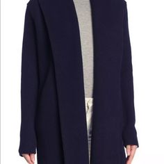 Brand New With Tags. 100% Wool. Shawl Collar, Hood, Hoodie, Hooded Car Coat With Pockets! Blue Shawl, Car Coat, Wool Shawl, Role Model, Shawl Collar, Deep Blue, Role Models, Shawl, Jackets & Coats