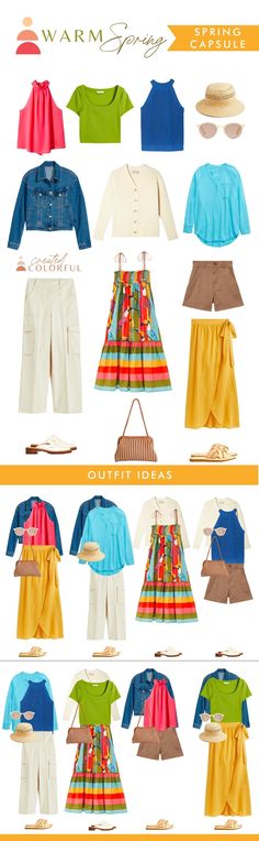 Spring Capsules by Palette — Created Colorful True Spring Color Palette Outfits, Spring Office Outfits, Created Colorful